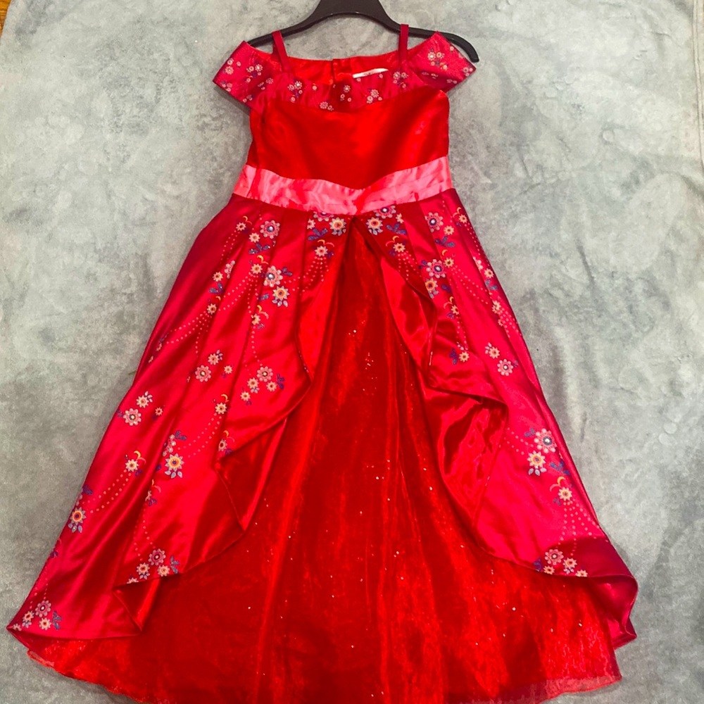 Elena of Avalor Disney Dress size 9/10, red ball gown, costume, princess, fancy